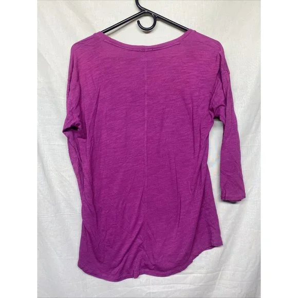 J. Crew Women Long Sleeve Shirt Light Weight Pullover Coop Neck Purple XS Thin - Picture 5 of 5